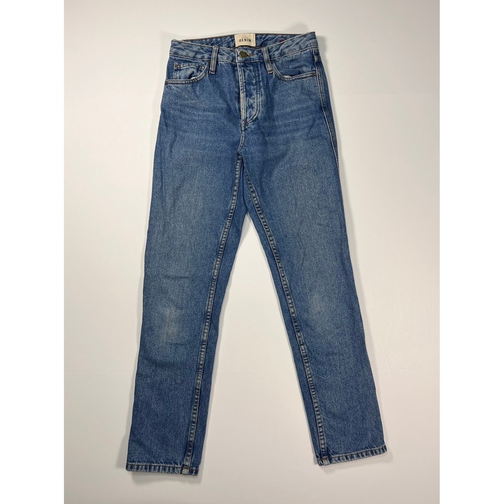 Sézane Denim Jeans Women 25 Blue High Rise Button Fly Straight Leg